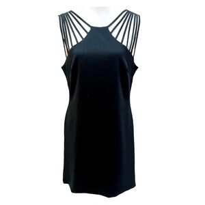 Dress the Population Cora Black Strappy Sheath Dress Large